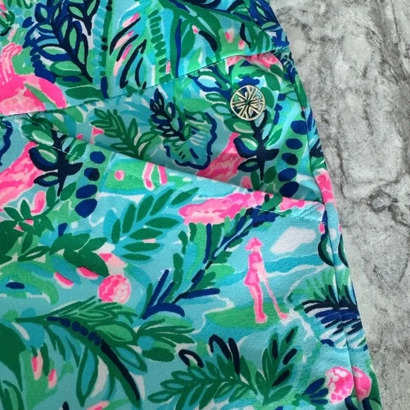 Lilly Pulitzer Luxletic Corso Pull On Golf Pants in Par Fection Print Size 14 - Picture 8 of 10
